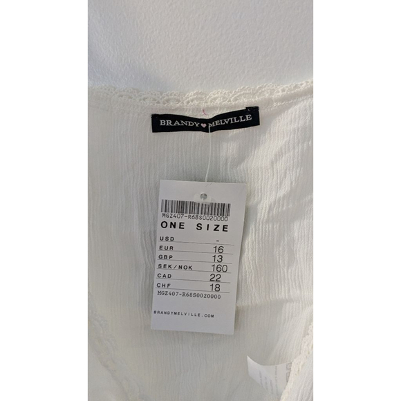 Brandy Melville White One Size Crop Top - Picture 4 of 4